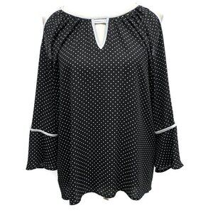 Joseph Ribkoff Black & White Polka Dot Blouse